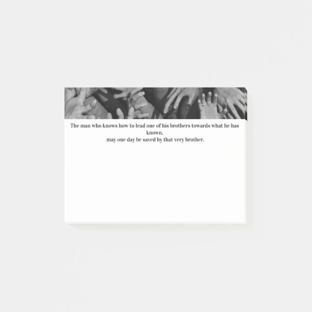 Bloco De Notas Mãos de Alcance Simbólico em Monocromo (Frente)