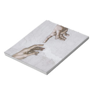 Bloco De Notas Mãos de Deus e Adão de Michelangelo