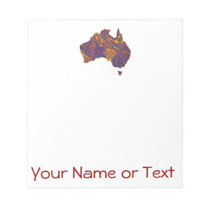 Bloco De Notas Map Doodle Orange Purple, Austrália