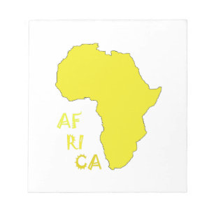 Bloco De Notas Mapa Africano Amarelo Funky