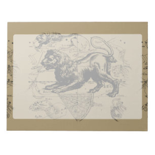 Bloco De Notas Mapa Constelado de Leo Hevelius 1690 em Taupe