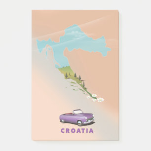 Bloco De Notas Mapa da Croácia - poster de impressão ilustrado.