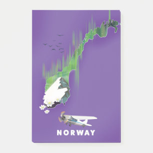 Bloco De Notas Mapa da Noruega - poster de impressão ilustrado.
