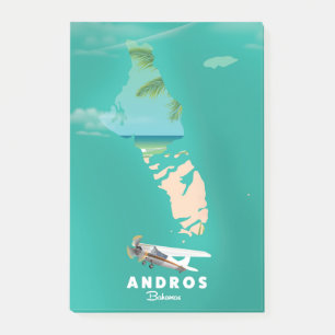 Bloco De Notas Mapa de férias de Andros Bahamas.