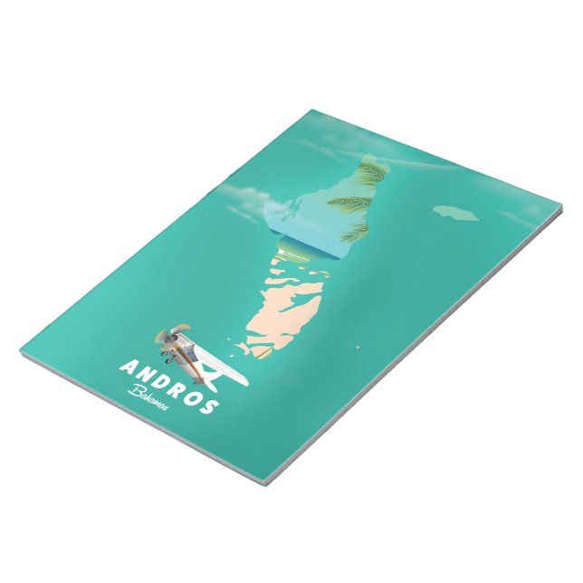 Bloco De Notas Mapa de férias de Andros Bahamas. (Inclinado)