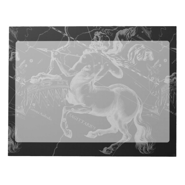 Bloco De Notas Mapa de Hevelius da Constelação Sagitariana em Pre (Frente)