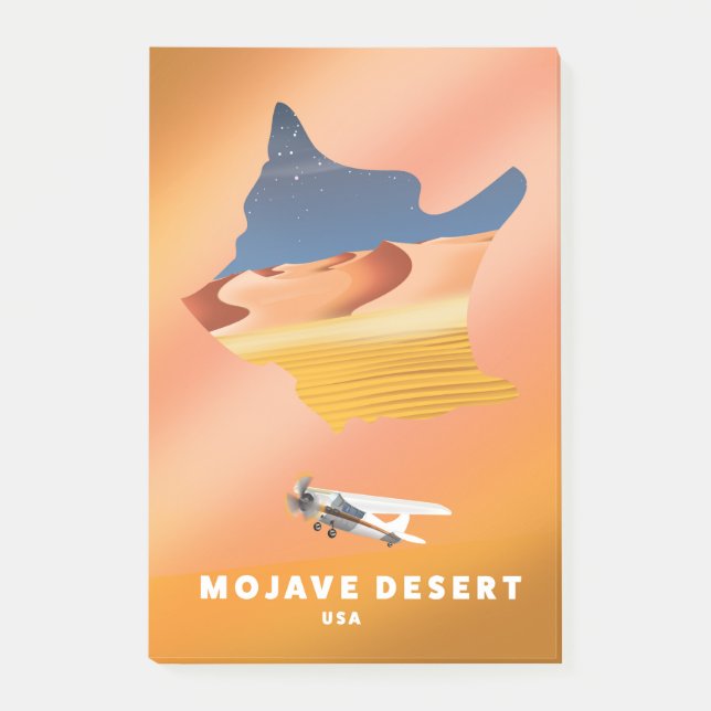 Bloco De Notas Mapa do Deserto de Mojave nos EUA (Frente)