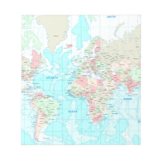 Bloco De Notas Mapa do mundo