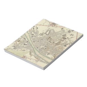 Bloco De Notas Mapa do vintage de Florença Italia (1835)