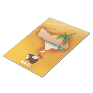 Bloco De Notas Mapa ilustrado de Bali