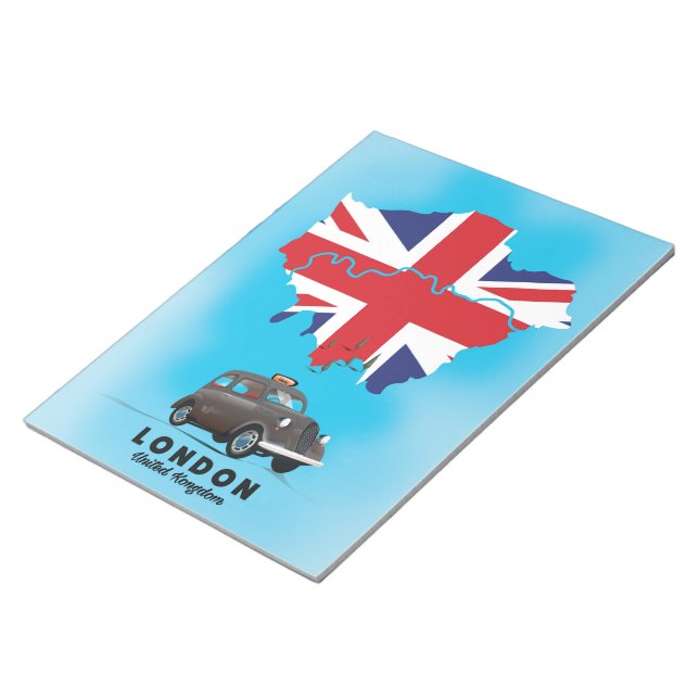 Bloco De Notas Mapa ilustrado de Londres pôster de viagem (Inclinado)