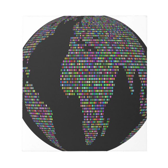 Bloco De Notas mapa mundial do planeta Terra (Frente)