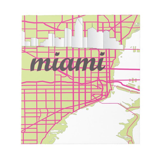 Bloco De Notas mapas Miami (Frente)