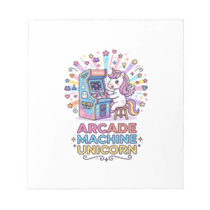 Bloco De Notas Máquina de Arcade de Unicórnio Arte de Unicórnio P