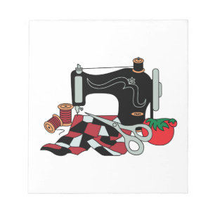 Bloco De Notas Máquina de costura e edredão