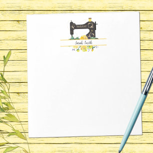 Bloco De Notas Máquina de serra Floral Amarela Personalizada