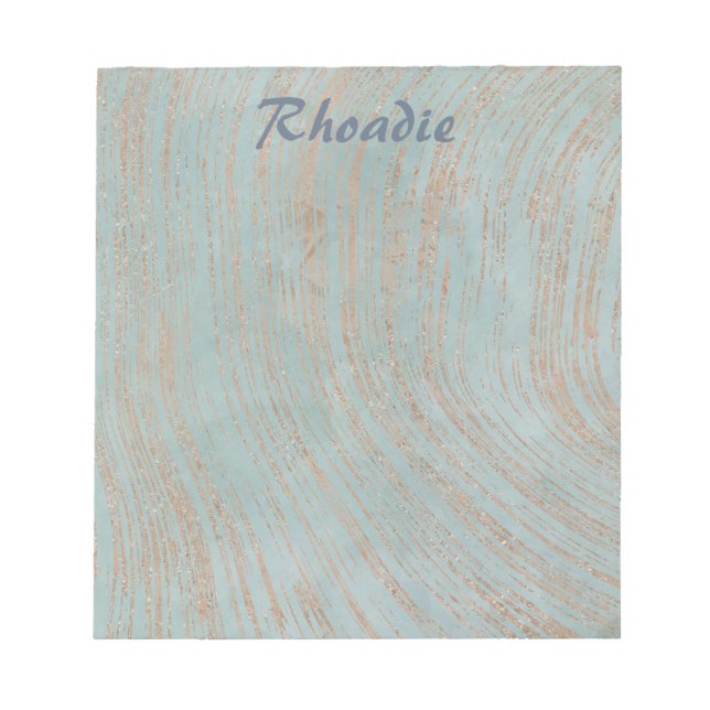 Bloco De Notas Marble Azul e Cobre adoráveis (Frente)