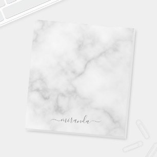 Bloco De Notas Marble Branco de Nome Personalizado de Script Mode