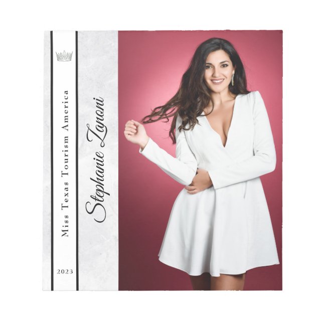 Bloco De Notas Marble Ice - Pad Autografo de Pageant Personalizad (Frente)