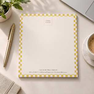 Bloco De Notas Marca Comercial Personalizada com Xadrez Amarelo p