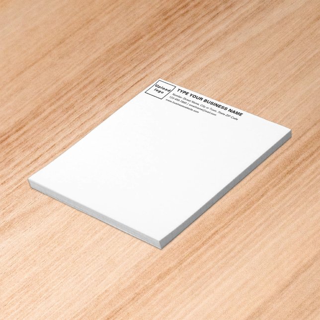 Bloco De Notas Marca comercial preto e branco Cabeçalho pequeno (Build brand name awareness. Your business brand on heading of small notepad.)