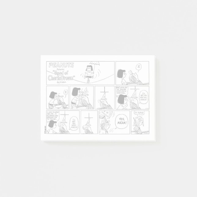 Bloco De Notas Marcie & Peppermint Patty Na Sala De Aula (Frente)