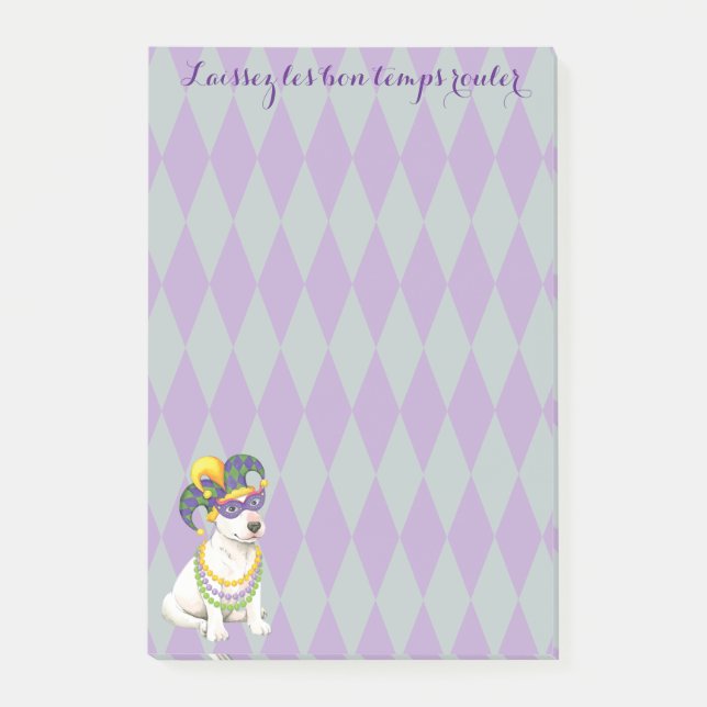 Bloco De Notas Mardi Gras Bull Terrier (Frente)