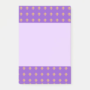Bloco De Notas Mardi Gras Carnaval de Harlequin, Dourado Fleur de
