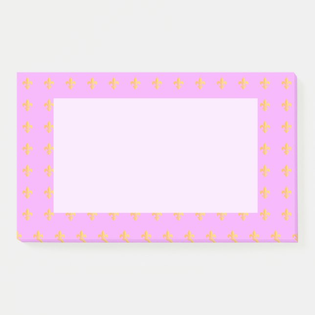 Bloco De Notas Mardi Gras Carnaval Harlequin Dourada Fleur de Lis (Frente)