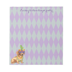 Bloco De Notas Mardi Gras Dachshund