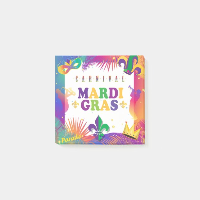 Bloco De Notas Mardi Gras Music Carnival (Fleur de Lis) (Frente)