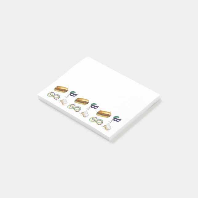 Bloco De Notas Mardi Gras Necklace Miçanga Bourbon Street NOLA (Inclinado)