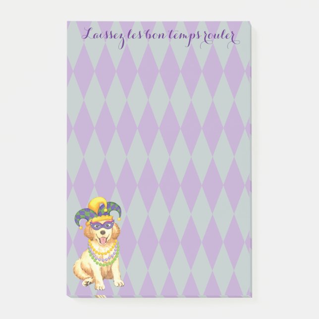 Bloco De Notas Mardi Gras - Ouro Retriever (Frente)