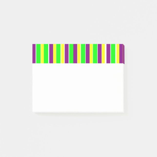 Bloco De Notas Mardi Gras Stripes (Frente)
