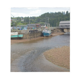 Bloco De Notas Maré baixa na Baía de Fundy em St. Martins, New