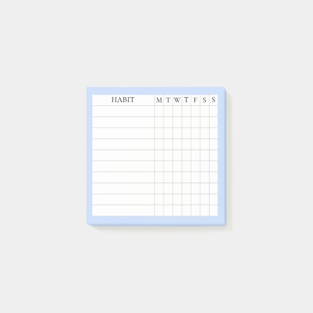 Bloco De Notas Margaret Collection Habit Tracker em Azul (Frente)