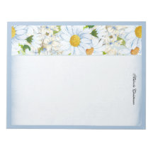 Margarida Floral Vintage Poeira Azul Aquarela Nome