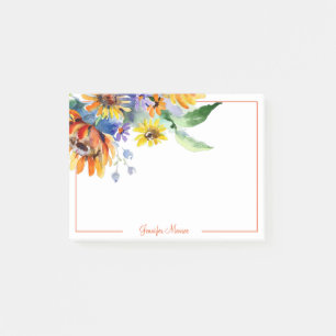 Bloco De Notas Margaridas aquarela personalizadas