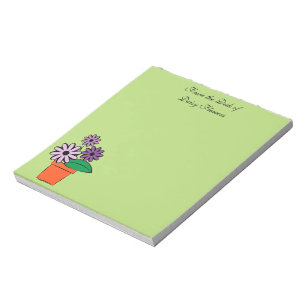 Bloco De Notas Margaridas do roxo dos potes de flor