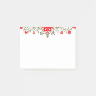 Bloco De Notas Margaridas e arte floral Dourado vermelha Stickies