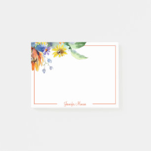 Bloco De Notas Margaridas em aquarela personalizadas
