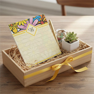 Bloco De Notas Margaridas funky monograma