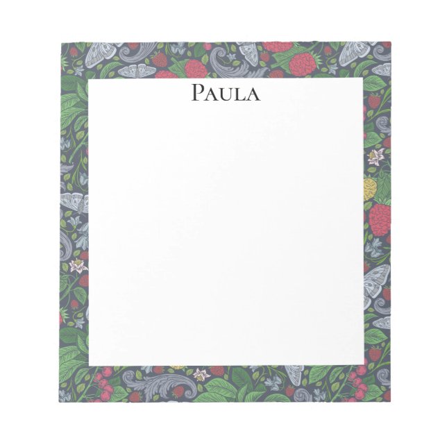 Bloco De Notas Margarinas Flores Borboletas Frutas Silvestres (Frente)