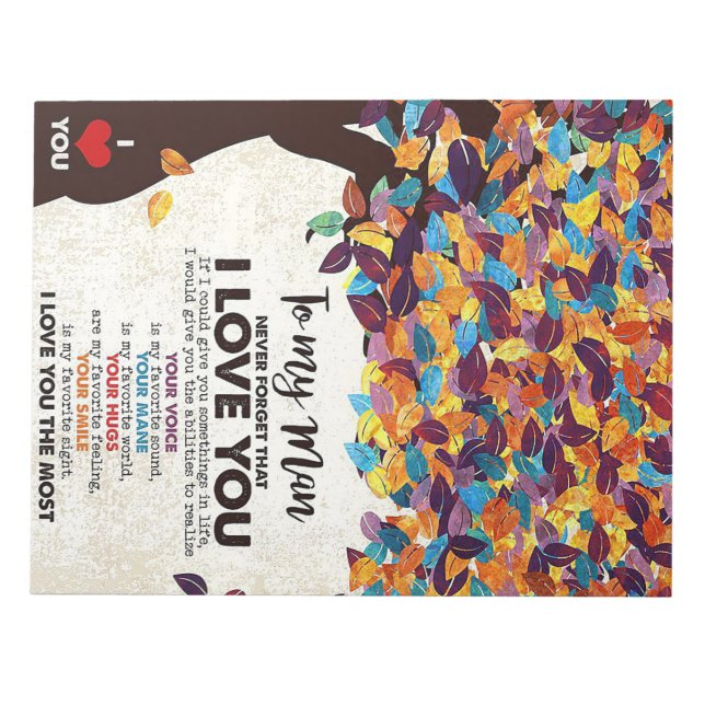 Bloco De Notas Marido Para Meu Homem Eu Amo Marido (Frente)