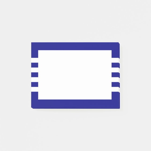 Bloco De Notas Marinho Azul com Faixa Branca Moderna (Frente)