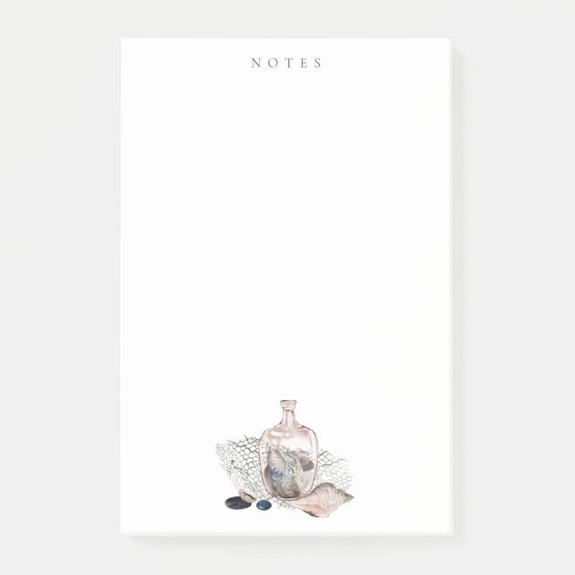 Bloco De Notas Marinho azul do oceano náutico num frasco (Frente)