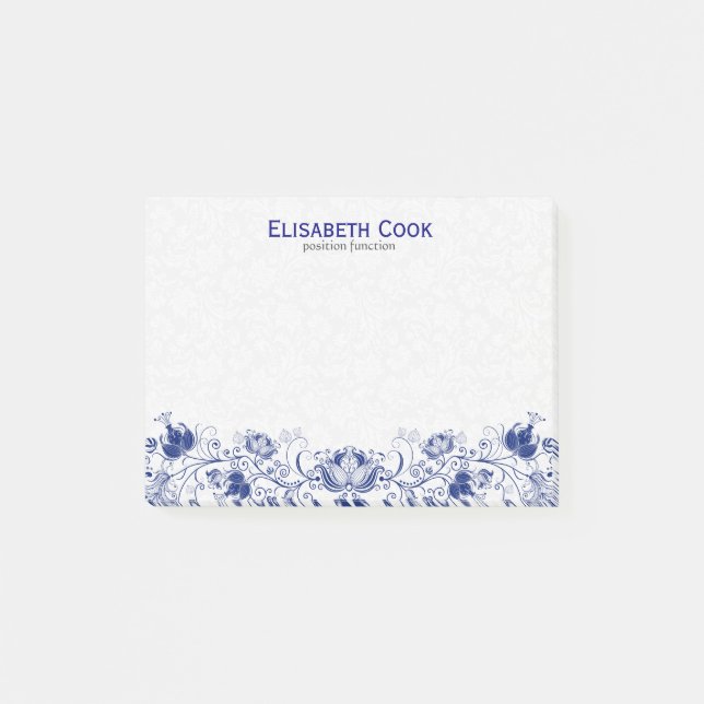 Bloco De Notas Marinho Azul E Vintagem Branca (Frente)