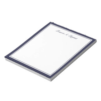Bloco De Notas Marinho Blue Border Personalizado Note Pad