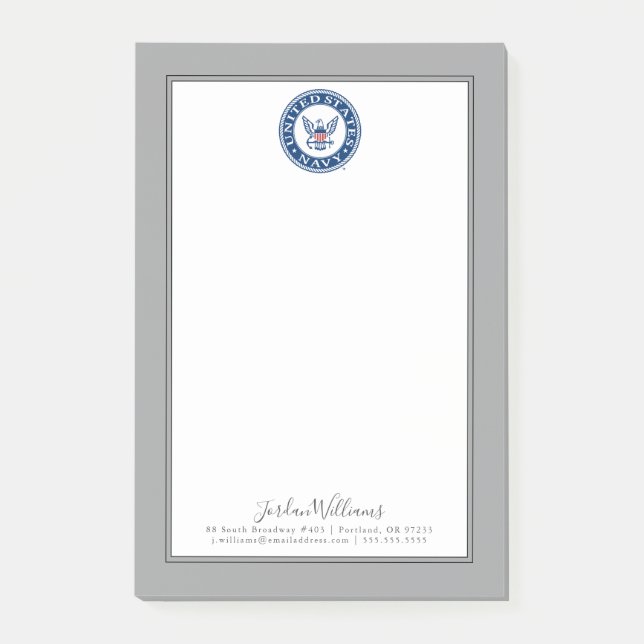 Bloco De Notas Marinho dos EUA | Marinho Alt Emblem (Frente)
