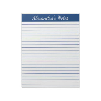 Bloco De Notas Marinho Elegante Azul 8,5x11 - Tamanho Carta Perso